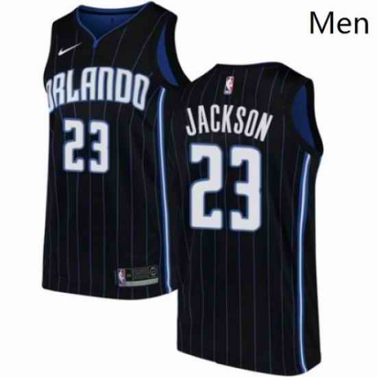 Mens Nike Orlando Magic 23 Justin Jackson Swingman Black NBA Jersey Statement Edition